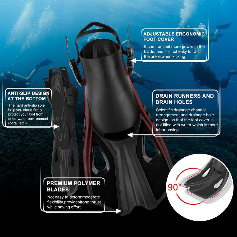 Snorkel Fins - Short Adjustabl - đánh giá và giá Flippers Swimming